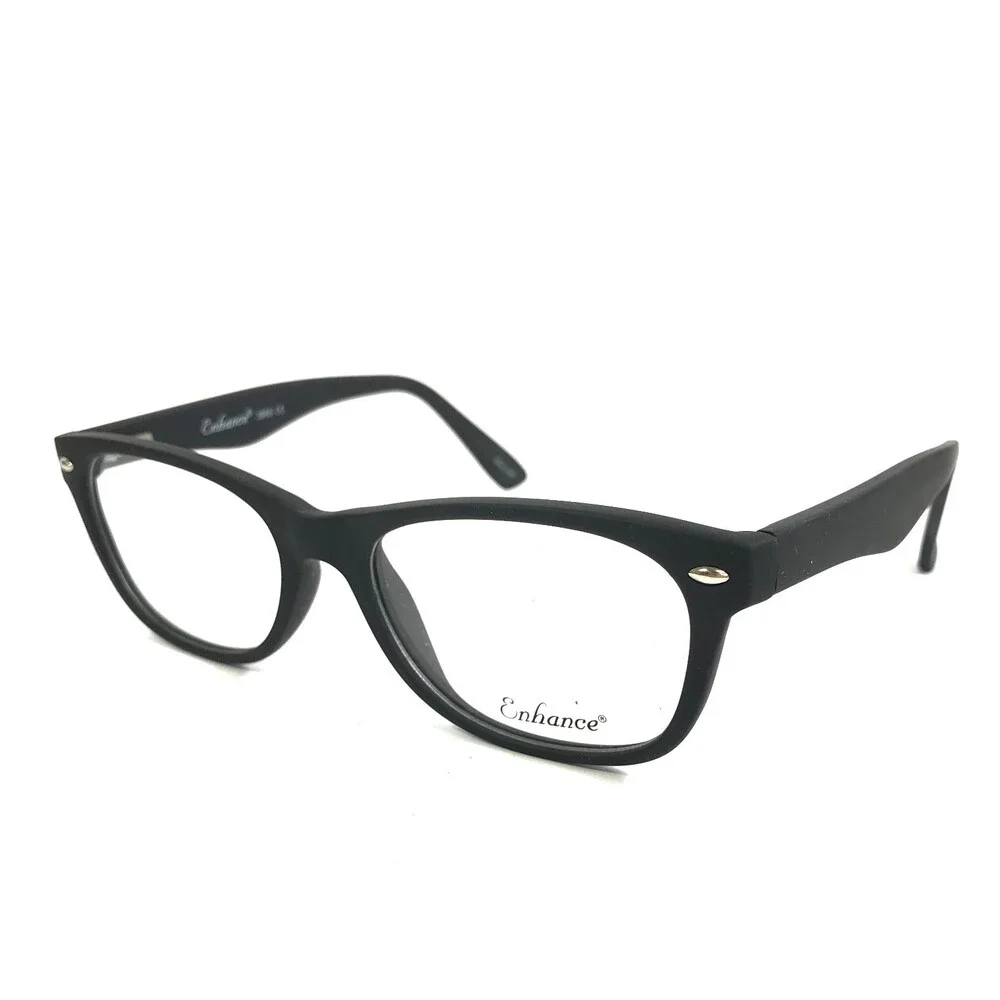 Enhance Eyeglasses Frames 3966 MATT BLACK Matte Black Rectangle 52-18-145